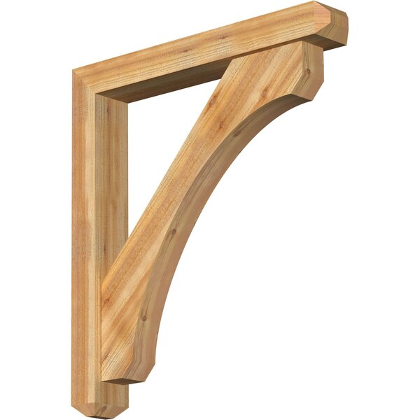 Ekena Millwork Legacy Craftsman Rough Sawn Bracket w/ Offset Brace, Western Red Cedar, 6"W x 40"D x 44"H BKT0604X40X44LEC04RWR - main